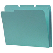Smead Colored Interior File Folders, Letter, Aqua, 100/Box