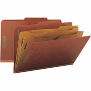 Smead Colored Pocket-Style Classification Folders, Legal, 2 Partitions, Red, 10/Box