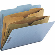 Smead Colored Pocket-Style Classification Folders, Letter, 2 Partitions, Blue, 10/Box