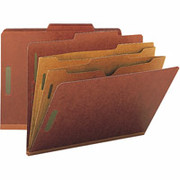 Smead Colored Pocket-Style Classification Folders, Letter, 2 Partitions, Red, 10/Box