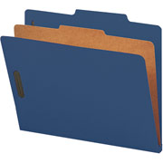 Smead Colored Pressboard Classification Folders, Letter, 1 Partition, Dark Blue, 10/Box
