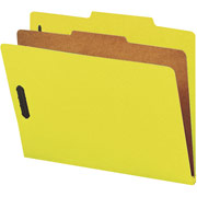 Smead Colored Pressboard Classification Folders, Letter, 1 Partition, Yellow, 10/Box