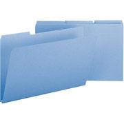 Smead Colored Pressboard File Folders, 3 Tab, Legal, Blue, 25/Box