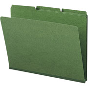Smead Colored Pressboard File Folders, 3 Tab, Letter, Green, 25/Box