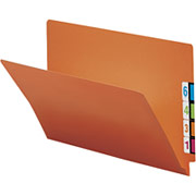 Smead Colored Reinforced  End-Tab Folders, Letter, Orange, 100/Box