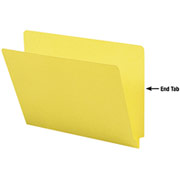 Smead Colored Reinforced  End-Tab Folders, Letter, Yellow, 100/Box