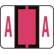 Smead End-Tab Bar Style Color-Coded Labels, "A", Red