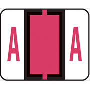 Smead End-Tab Bar Style Color-Coded Labels, "A", Red