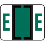 Smead End-Tab Bar Style Color-Coded Labels, "E", Dark Green