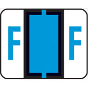 Smead End-Tab Bar Style Color-Coded Labels, "F", Blue