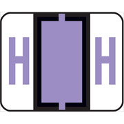 Smead End-Tab Bar Style Color-Coded Labels, "H", Lavender