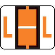 Smead End-Tab Bar Style Color-Coded Labels, "L", Dark Orange