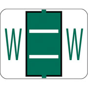 Smead End-Tab Bar Style Color-Coded Labels, "W", Dark Green