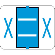 Smead End-Tab Bar Style Color-Coded Labels, "X", Blue