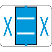 Smead End-Tab Bar Style Color-Coded Labels, "X", Blue