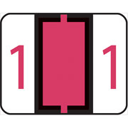 Smead End-Tab Bar Style Numeric Color-Coded Labels, 1-Red