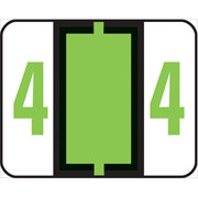 Smead End-Tab Bar Style Numeric Color-Coded Labels, 4-Light Green