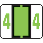 Smead End-Tab Bar Style Numeric Color-Coded Labels, 4-Light Green