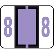 Smead End-Tab Bar Style Numeric Color-Coded Labels, 8-Lavender