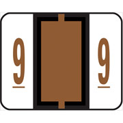 Smead End-Tab Bar Style Numeric Color-Coded Labels, 9-Brown