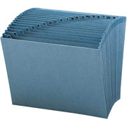 Smead Leather-Like Expanding Files w/o Flap, Letter, A-Z Index, 21 Pockets, Teal, Each