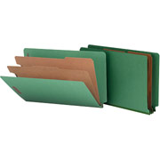 Smead Pressboard End Tab Classification Folders, Legal, 2 Partitions, Green, 10/Box