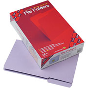 Smead Reinforced Colored File Folders, Legal, 3 Tab, Lavender, 100/Box