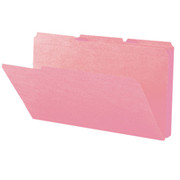 Smead Reinforced Colored File Folders, Legal, 3 Tab, Pink, 100/Box