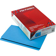 Smead Reinforced Colored File Folders, Legal, Single Tab, Blue, 100/Box
