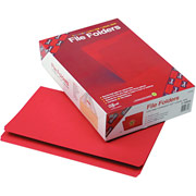 Smead Reinforced Colored File Folders, Legal, Single Tab, Red, 100/Box