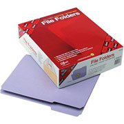 Smead Reinforced Colored File Folders, Letter, 3 Tab, Lavender, 100/Box