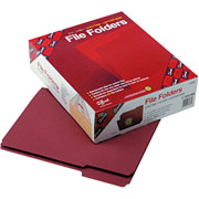 Smead Reinforced Colored File Folders, Letter, 3 Tab, Maroon, 100/Box