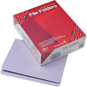 Smead Reinforced Colored File Folders, Letter, Single Tab, Lavender, 100/Box