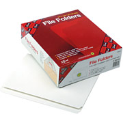 Smead Reinforced Colored File Folders, Letter, Single Tab, White, 100/Box