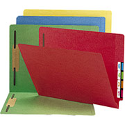 Smead Reinforced End-Tab Fastener Folders, Letter, Red, 50/Box