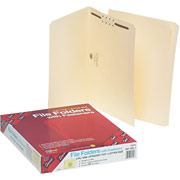 Smead Reinforced Manila Fastener Folders, Letter, Single Tab, Position 1, 50/Box