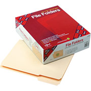 Smead Reinforced Manila File Folders, Letter, 3 Tab, 1st Position, 100/Box