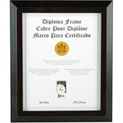 Solid Wood Award and Certificate Frames, Black/Walnut Moulding, 8 x 10