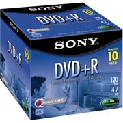 Sony 10/Pack 4.7GB DVD+R, Jewel Cases