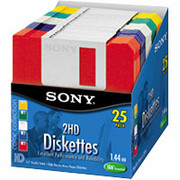 Sony 25/Pack 1.44MB Color Floppy Diskettes, PC Formatted