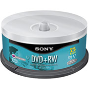 Sony 25/Pack 4.7GB DVD+RW, Spindle