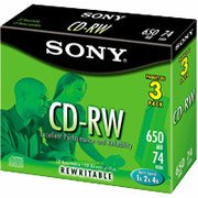 Sony 3/Pack 700MB CD-RW, Jewel Cases