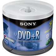 Sony 50/Pack 4.7GB DVD+R, Spindle