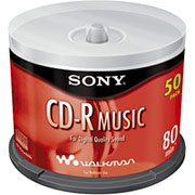 Sony 50/Pack 80-Minute CD-R Music, Spindle