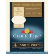 Southworth Fine Granite Paper, 32 lb., 8 1/2" x 11", Ivory