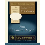 Southworth Fine Granite Paper, 8 1/2" x 11", Ivory