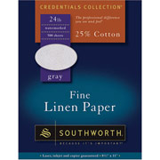 Southworth Fine Linen Paper, 24 lb., 8 1/2" x 11", Gray