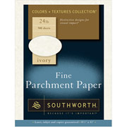 Southworth Fine Parchment Paper, 24 lb., 8 1/2" x 11", Ivory