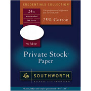 Southworth Private Stock Paper, Laid Finish, 8 1/2" x 11", White