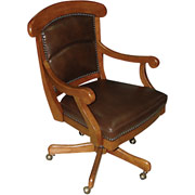 Spring Hill Antique Bark Leather Chair